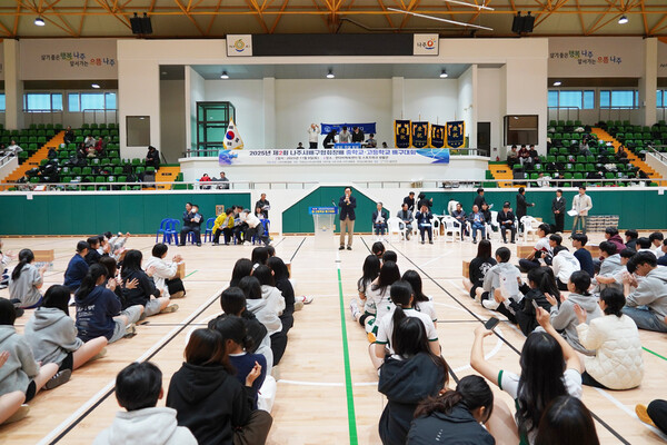 지난 8일 반다비체육센터와 종합스포츠파크 생활체육관에서 ‘제2회 나주시배구협회장배 중·고교 배구대회’가 열렸다. (사진=나주시)